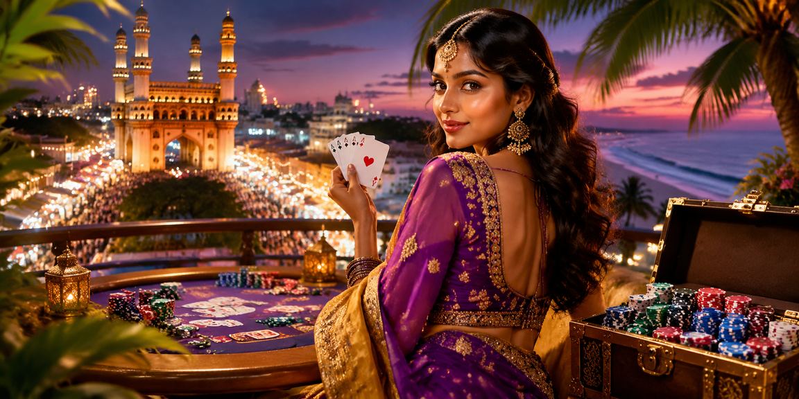 VIP poker game players gathering near Hyderabad's Charminar